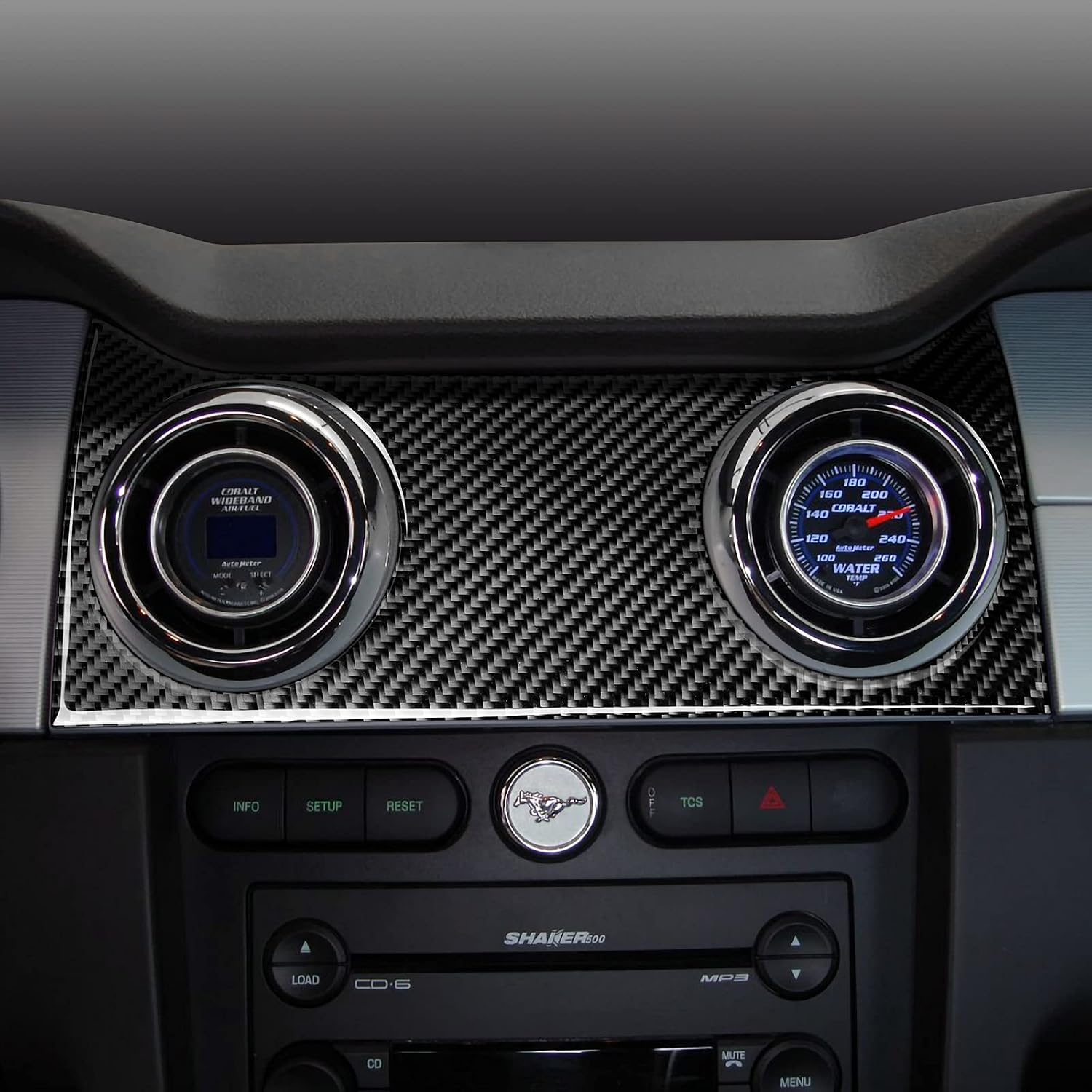 Car Center Air Vent Sticker Carbon Fiber Decal Interior Trim Cover for Ford Mustang GT Shelby 2005 2006 2007 2008 2009 Accessories