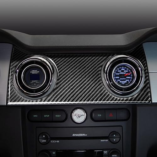 Miniatura 102 de Car Air Conditioning Control Panel Sticker Cover for Ford Mustang GT Shelby 2005 2006 2007 2008 2009 Accessories Carbon Fiber Decal Air Conditioning
