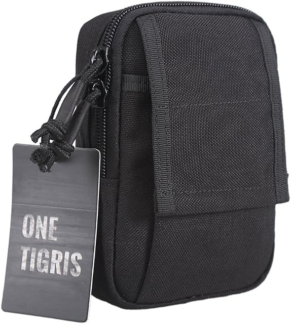 OneTigris Tactical Mini MOLLE EDC Pouch Small Utility Pouch for 5.5" Smartphone (Black)