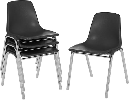 Silla apilable Poly Shell, color negro