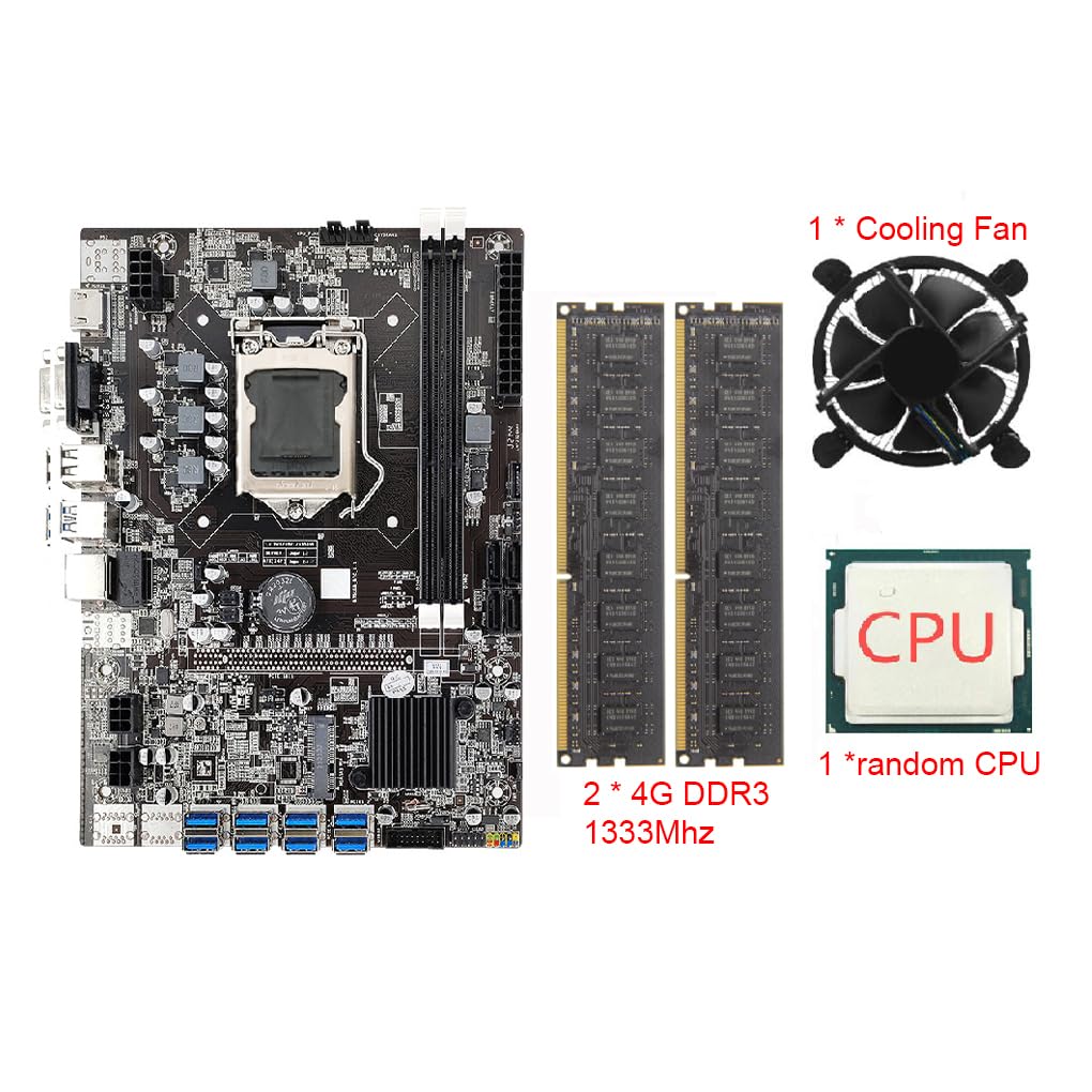 B75 Set di ventole di raffreddamento per scheda madre Scheda mineraria compatibile con Chip di rete integrato Schede madri per PC desktop Attrezzature minerarie