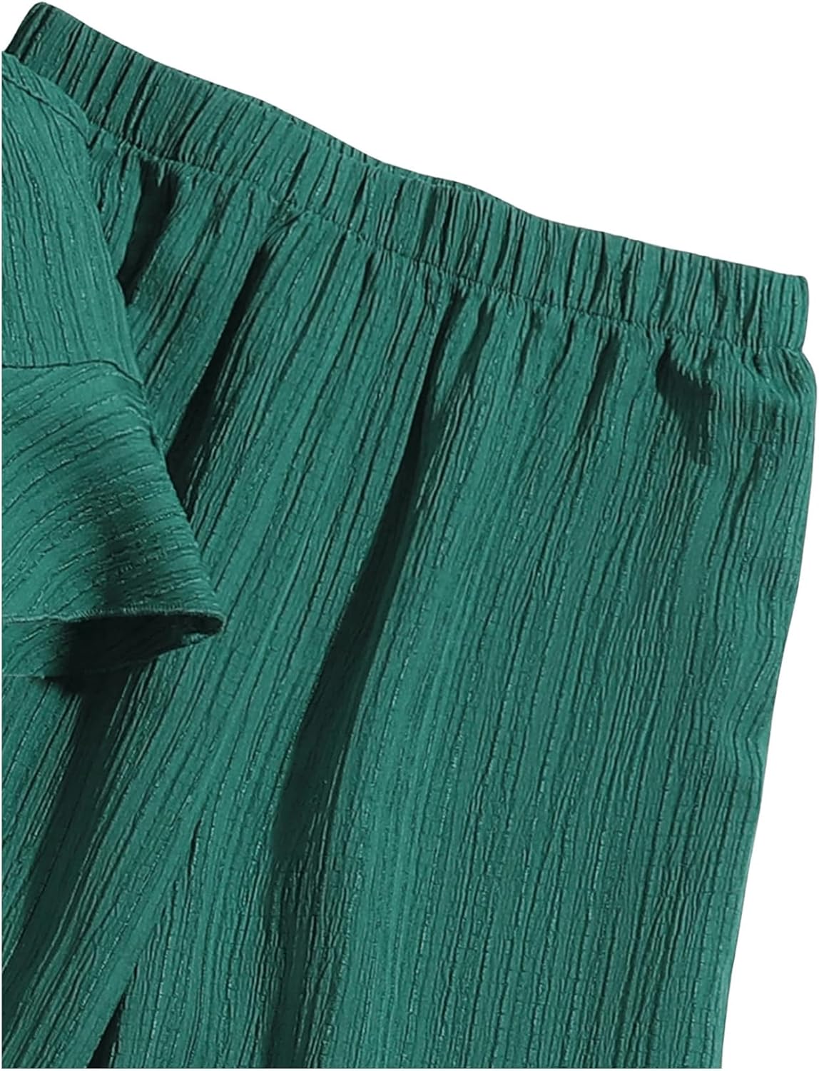 SweatyRocks Girl's 2 Piece Outfits Ruffle Halter Sleeveless Top and Elastic High Waisted Pants Set - Image 4