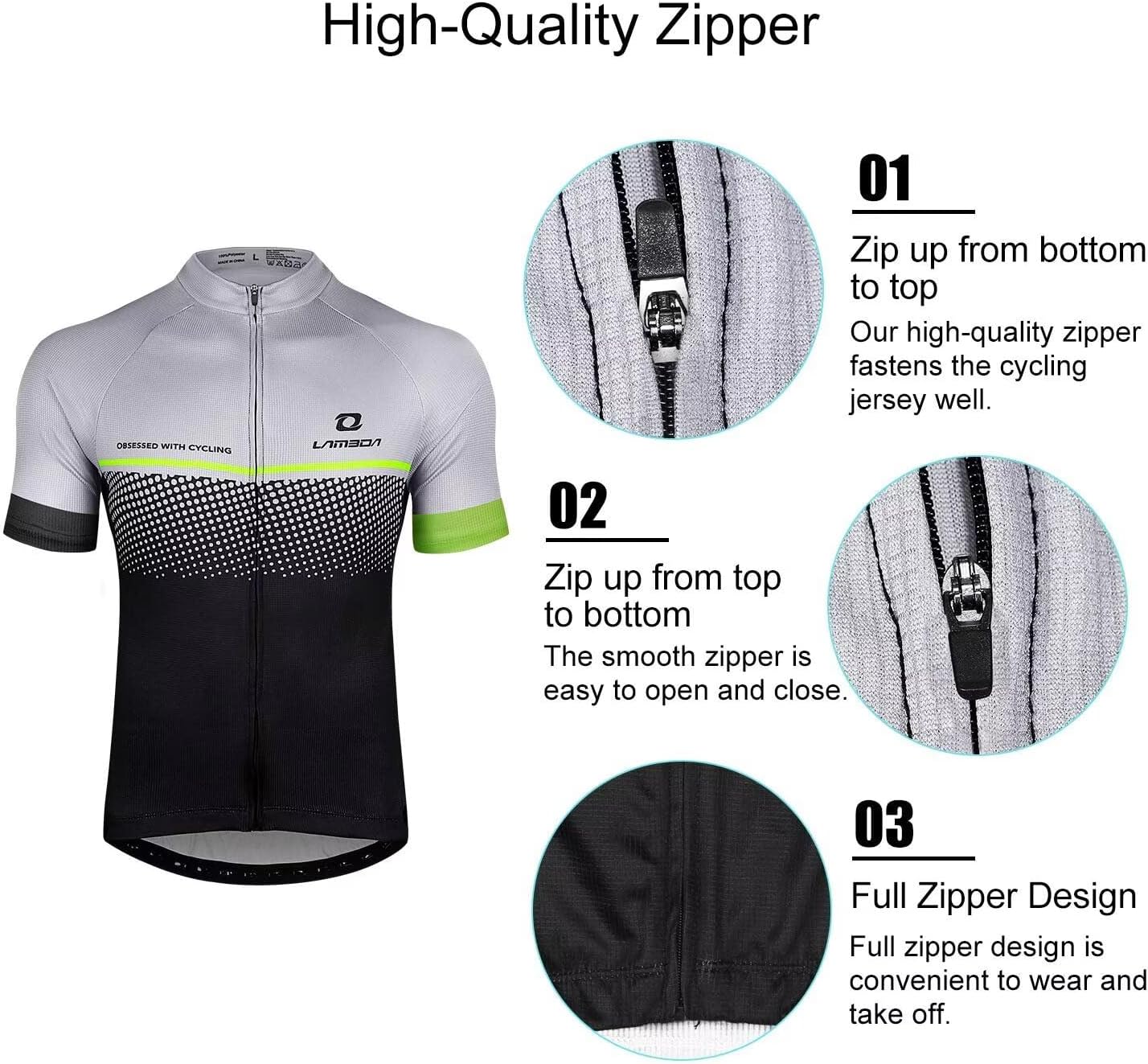 LAMEDA Men's Cycling Jersey Breathable Lightweight Bike Jersey Short Sleeve Quick Dry Moisture Wicking Biking Shirts - Image 3