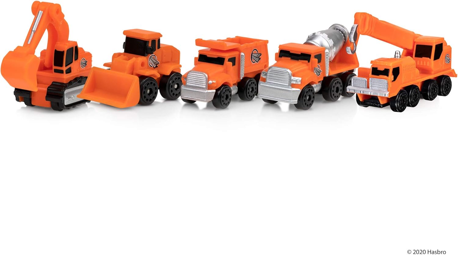 Micro Machines MMW0021 Construction Crew Pack, Features 5 Plus Corresponding Scene-Highly Collectible Themed Toy Cars – Tiny Vehicles, Huge World, Orange