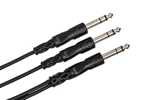 Miniatura 2 de Hosa Cable CYS-103 Y, 14 de pulgada TRS a doble 14 en TRS, 3 pies
