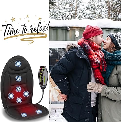 Miniatura 2 de Mynt Cojín de asiento térmico, masajeador de espalda con calor profundo para silla de masaje, cojín de masaje para asiento de oficina en casa, ideal