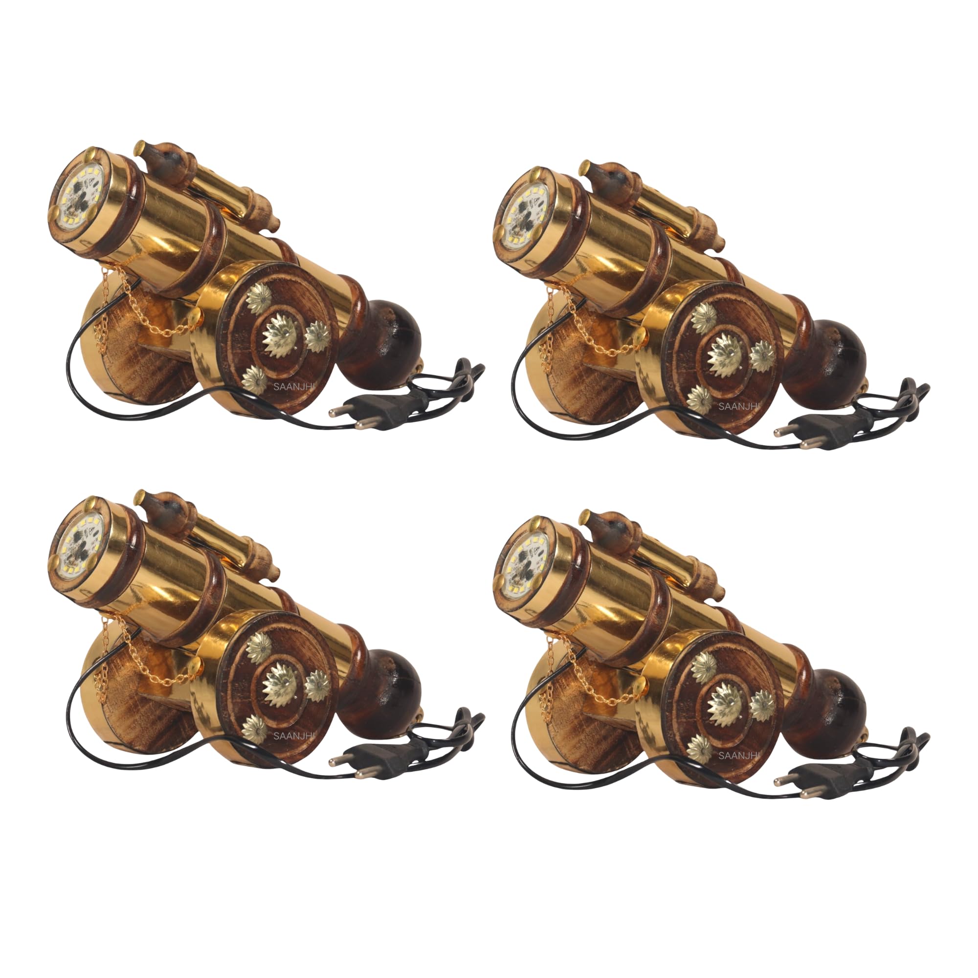 Handcrafted Wooden Caanon Led | Home Décor & Utility | Set of 4 | Durable Decorative Accessory-image-28