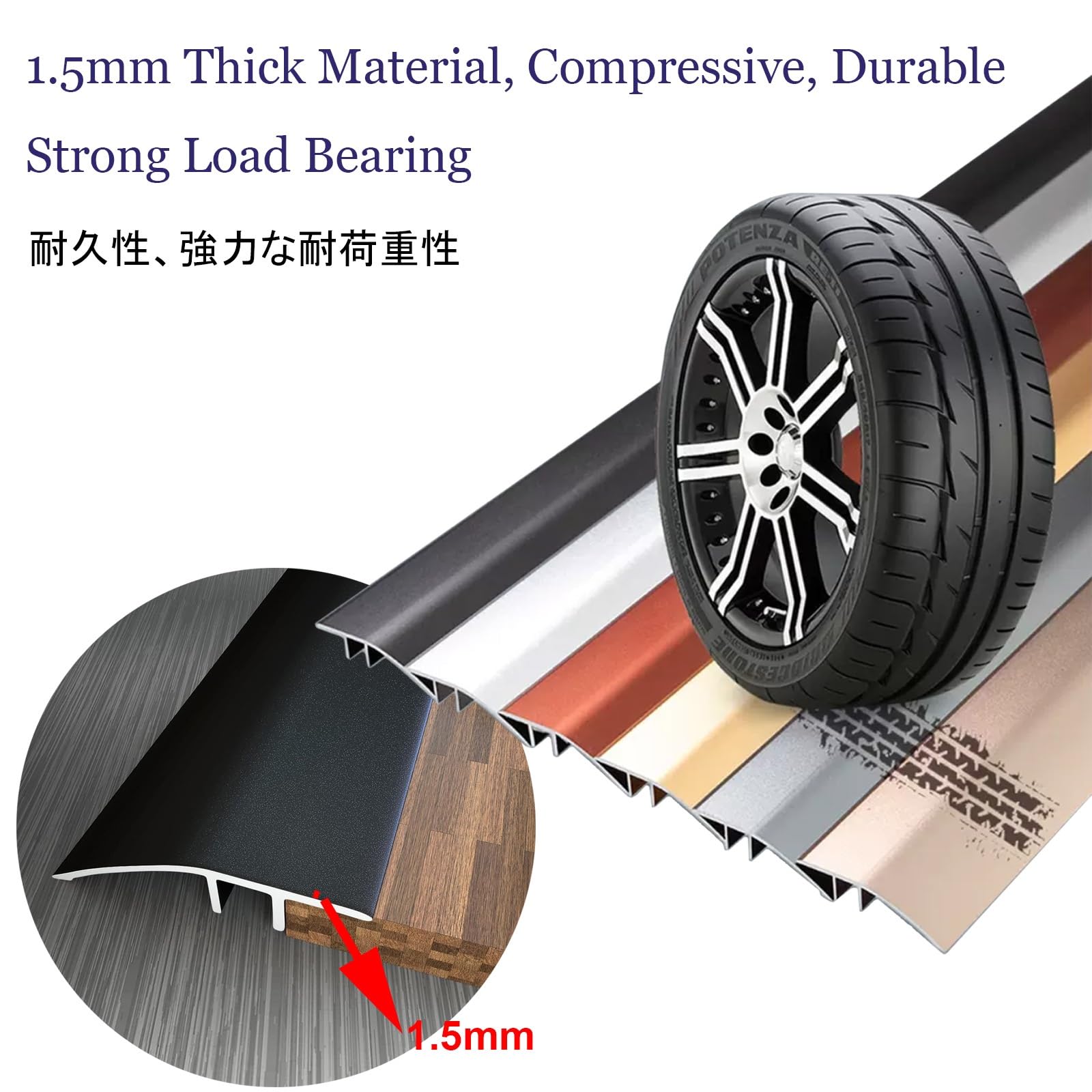 LIYI929GP Striscia di Transizione per Pavimento Irregolare in Metallo, Profilo di Transizione Comodo da Pulire, per Dislivello di 7-15mm, con Adesivo, Impermeabile Soglia di Dislivello Pavimento