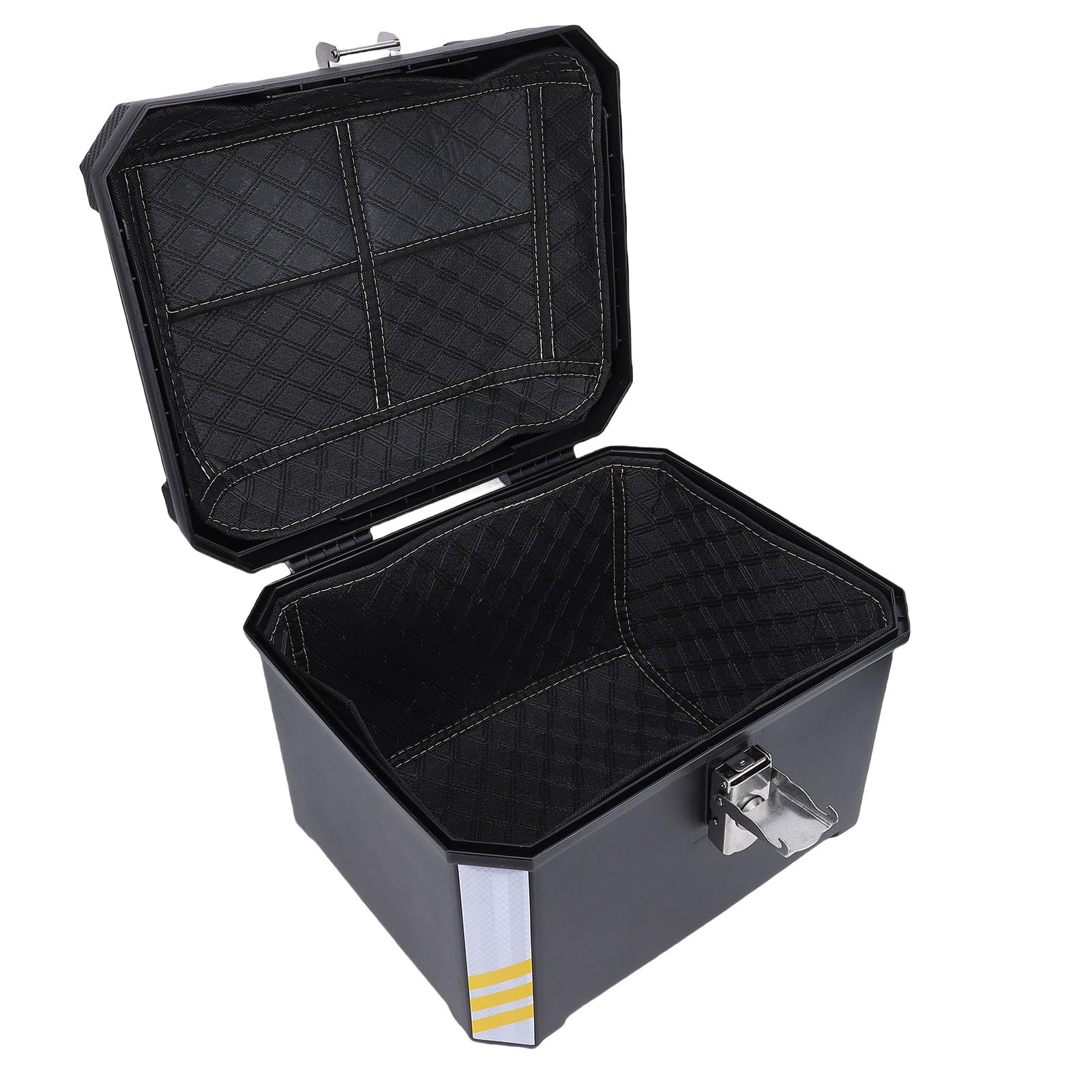 Qqmora Top case de moto de 45 l avec grande capacité, coffre étanche en acier inoxydable pour équipement de conduite pour les trajets quotidiens, universel, convient à la plupart des motos et vélos