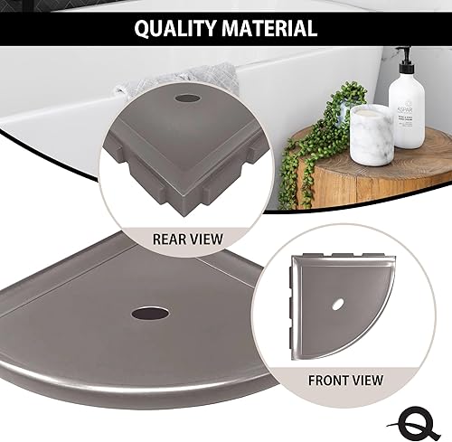 Miniatura 4 de Questech Estante de ducha esquinero decorativo, para una nueva construcción, estante de esquina de ducha para paredes de azulejos, organizador de