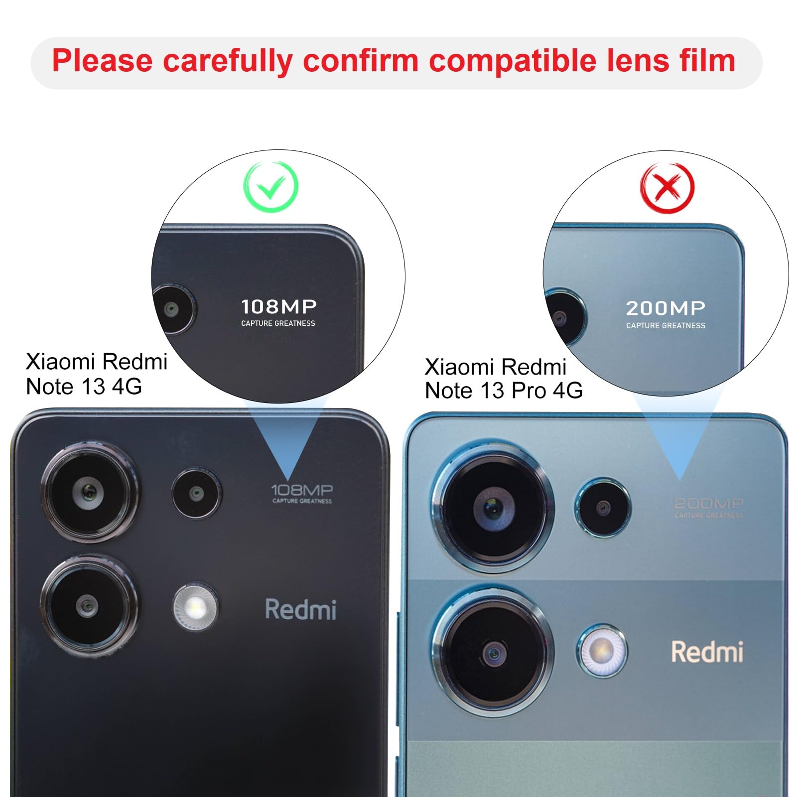 Pack De 6 Films De Protection écran Pour Xiaomi Redmi Note 13 Pro 4G - Avant + Caméra, Brillant, Anti-traces - Neuf