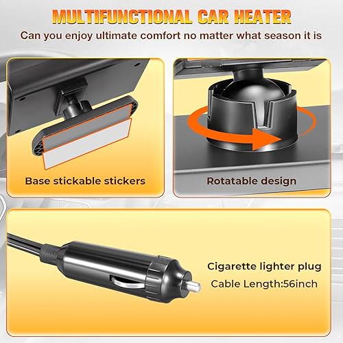 Miniatura 6 de Calentador de coche de 12 V, calentador portátil para automóvil, 2 en 1 calentadores de calefacción y refrigeración rápida que se conecta al