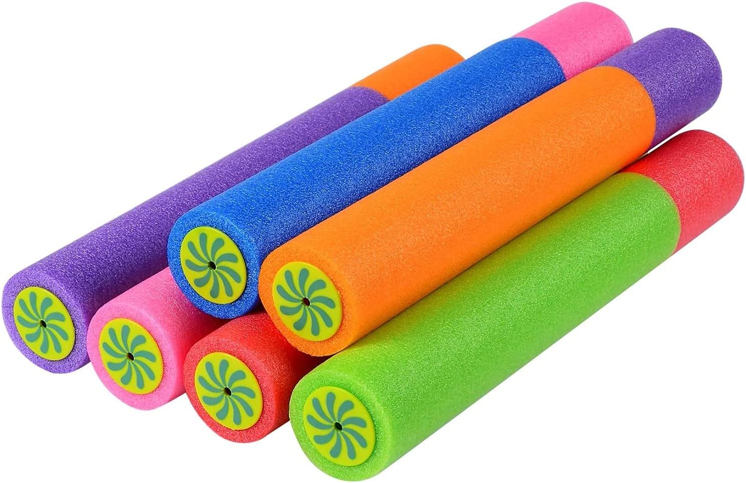 KAHEIGN 6Pcs Water Pistols for Kids Toddlers, 33CM Mixed Colors Foam Water Pistol Beach Toys Squirt Gun Water Blaster for Party Favors Pool Garden Outdoor (6 Colors)