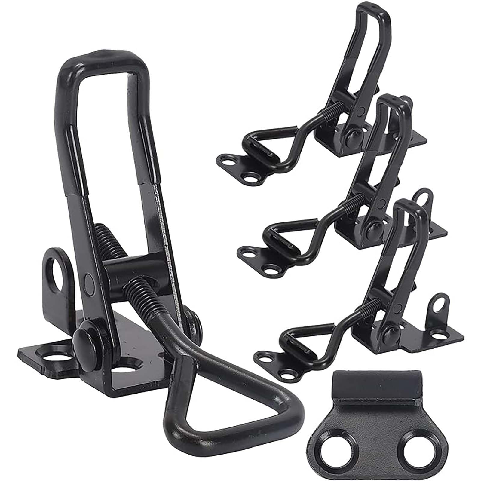 Tazweeq 4-Piece Heavy Duty Toggle Latch Clamp, 1320 lb. Load Capacity Adjustable Toggle Latch Clamp (with lock) with Quick Metal Release for Trunks, Fixtures, Smoker Doors and Toolboxes