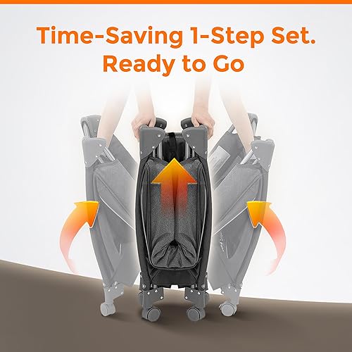 Miniatura 2 de Pamo Babe Playard Magic Fold - Corralito plegable para bebé, corralito portátil, centro para bebé con moisés para recién nacidos, moisés para