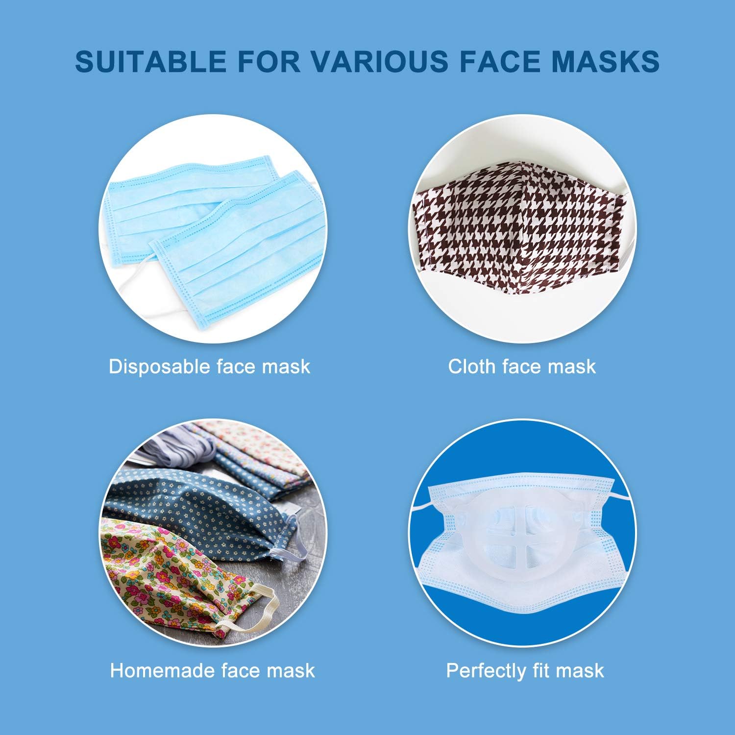 3D Masks Brackets, BLScode 3D Mask Bracket Internal Support Frame to Protect Lipstick (10 Pcs)