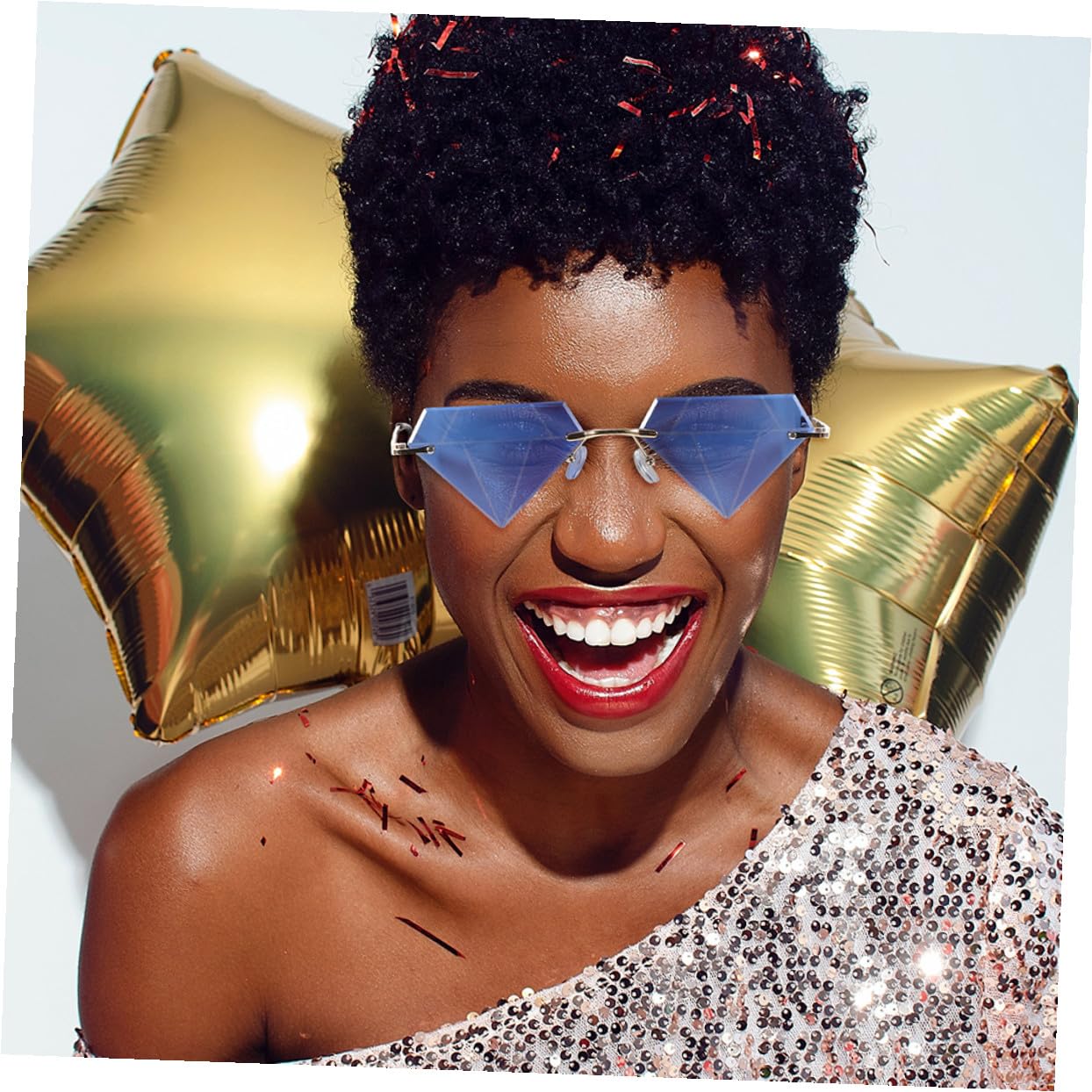 Abaodam 8pièces Lunettes De Fête Sans Monture De Accessoires De Mode Fantaisie Pour Événements Festivals Et Soirées