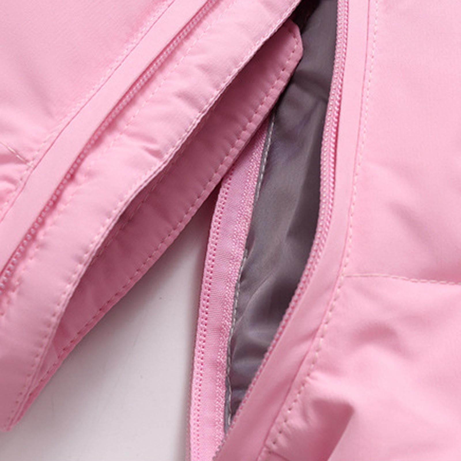 Ensemble Ski Enfant 2 Pièces Veste Capuche Et Salopette Pour Hiver Imperméables Coupe-Vent Vêtements de Ski Fille Chaude Combinaisons de Neige Hiver Salopettes Veste Snowsuit Jumpsuit de Sports
