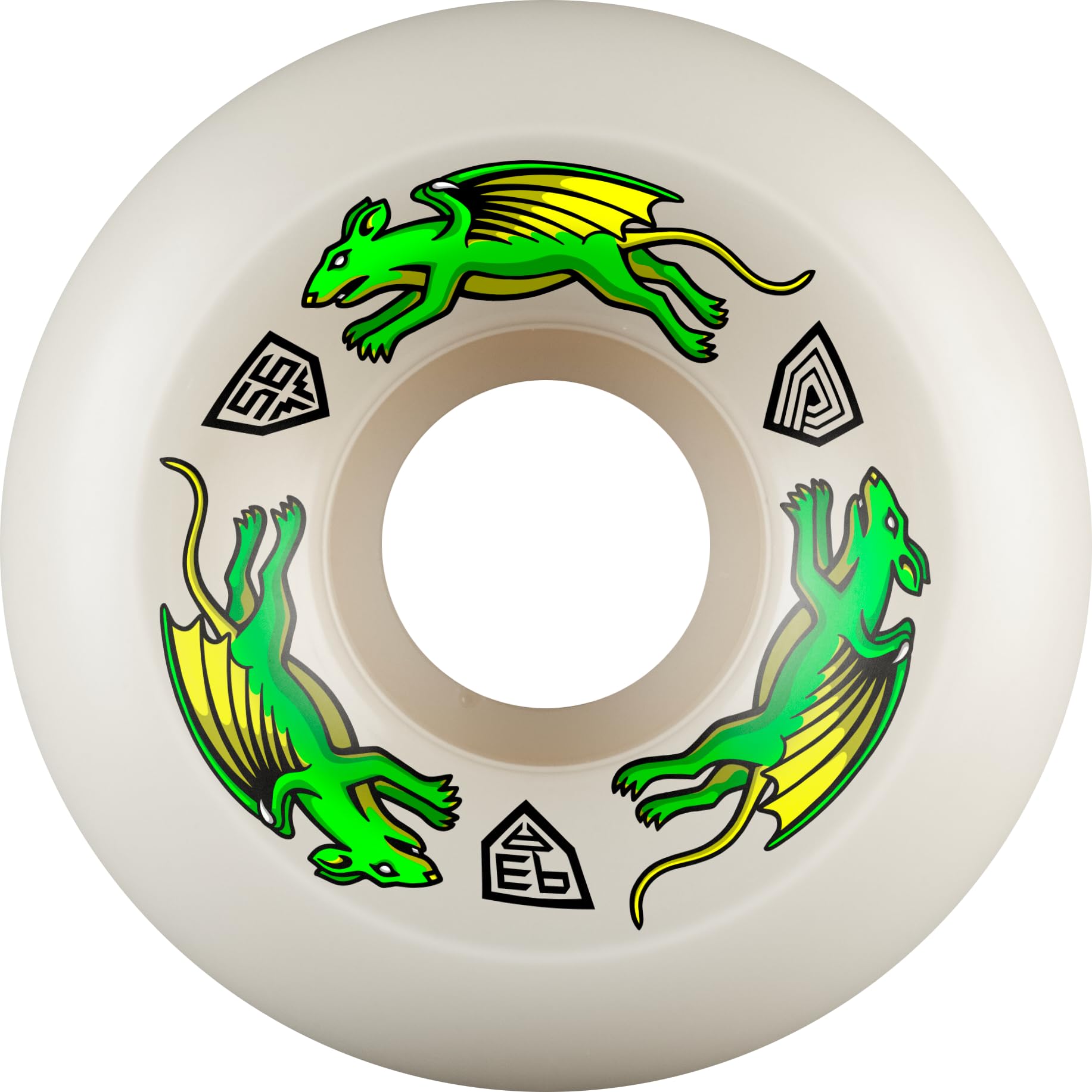Powell Peralta Nano Rat Dragon Formula 93A Skateboard Wheels, White, Sidecut V6, 56mm x 36mm โ image 1
