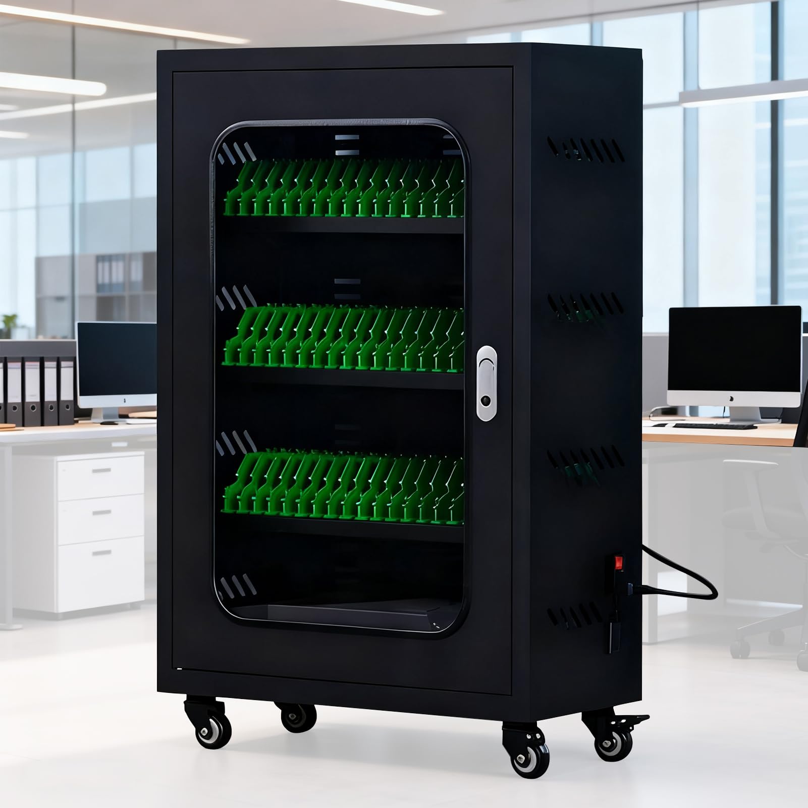 30-portowa szafka ładująca USB z kółkami i zamkiem, stacja ładująca wiele urządzeń do szkół, kościołów, lotnisk