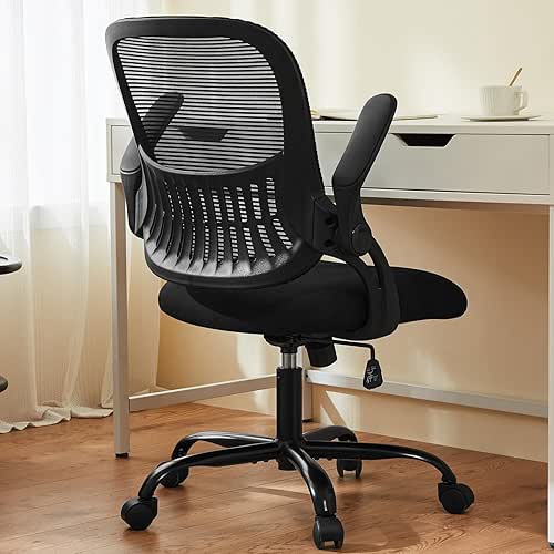 Sweetcrispy Office Computer Desk Chair, Ergonomic Mid-Back Mesh Rolling Work