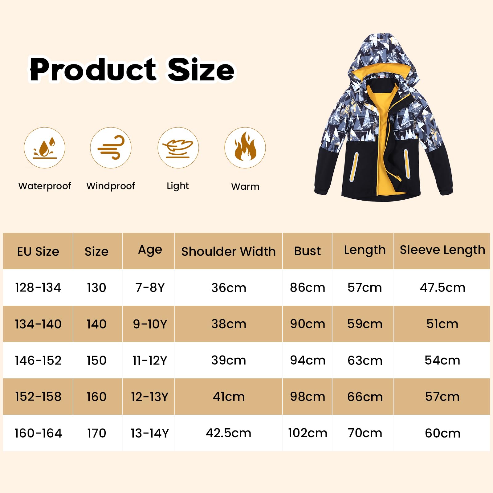 Veste Soft Shell imperméable coupe-vent garçons avec capuche automne hiver