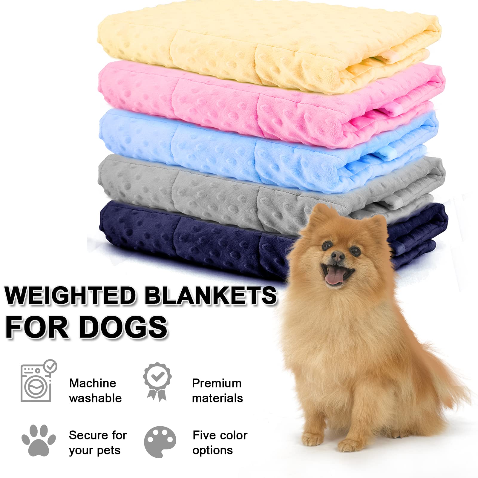 LaSyL Manta con Peso para Mascotas, Manta de Trueno para la ansiedad de los Perros | Minky Suave Relajación y calmante y antiansiedad | Se Utiliza en Coche, Cama, sofá | Gris Oscuro,