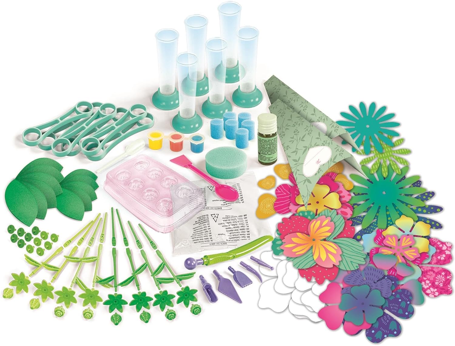 Clementoni IDEA Scented Flower Creations - Craft Set for Children with Petals, Stems, Perfume & Adjustable Vase - Promotes Imagination and Creativity for Children from 7 Years 18859