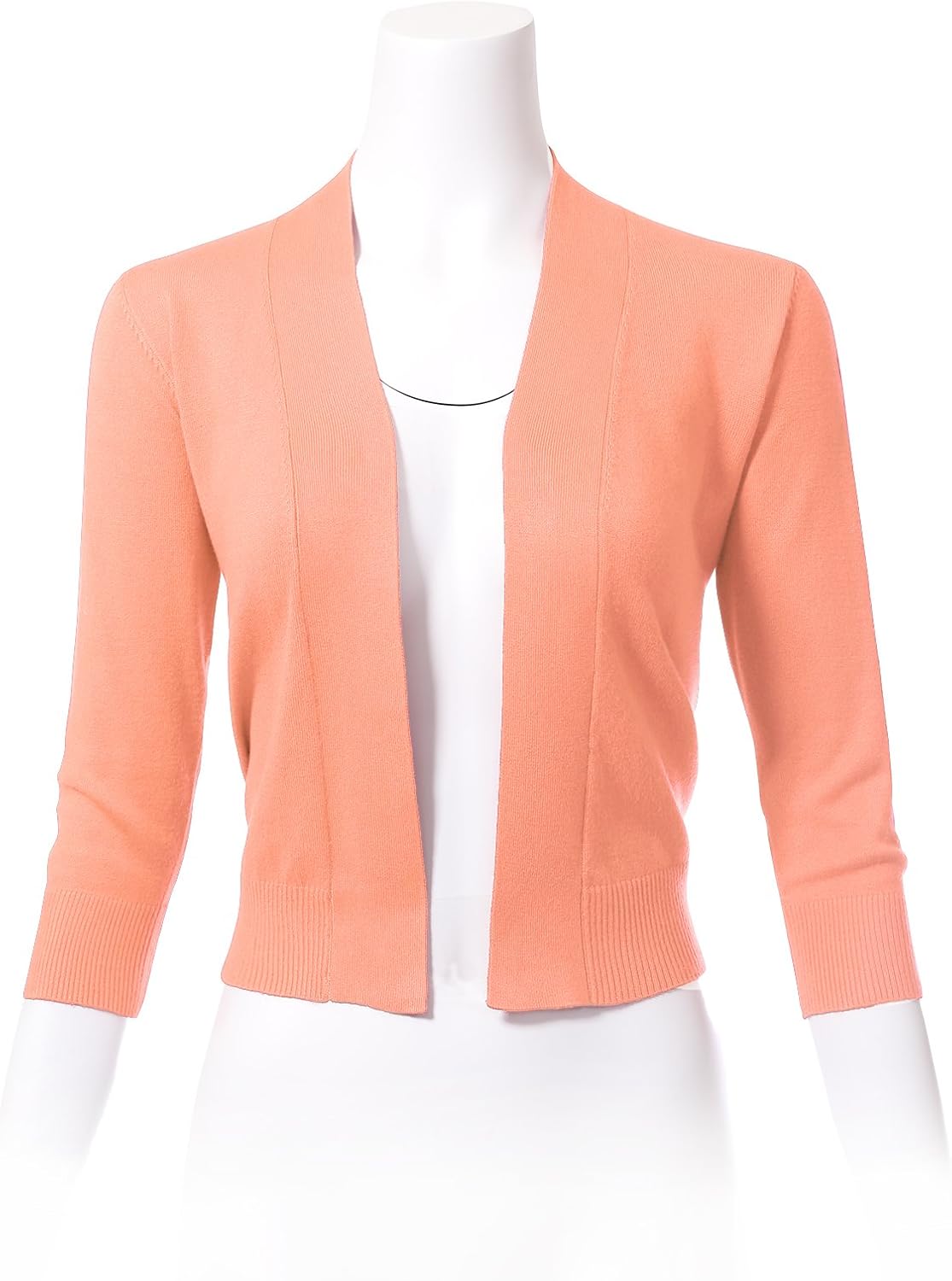 Allsense Women's 3/4 Sleeve Cropped Bolero Shrug Cardigan - Image 4