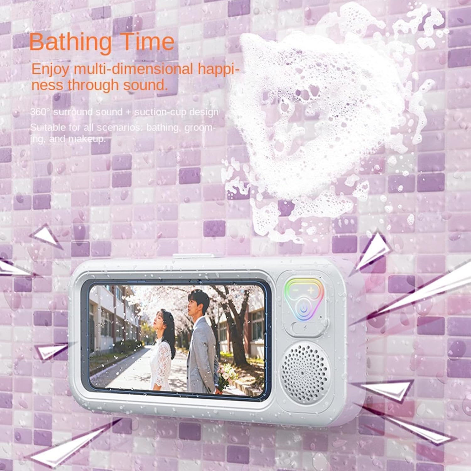 Waterproof Shower Phone Holder, Multi-Purpose, ABS,PC, Wall Mounted Phone Hólder, Shówer Smartphone Holder, Easy Installation,for Shower, Kitchen, Travel, Home