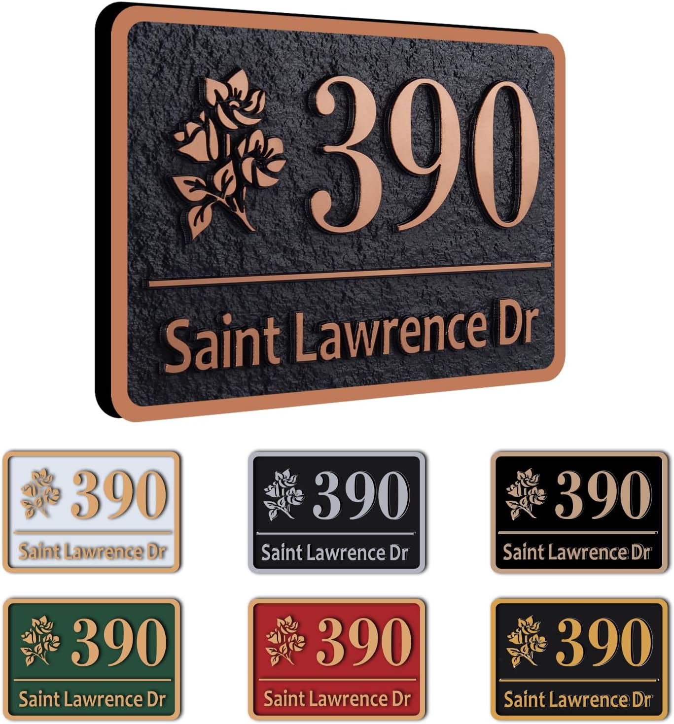 Address Plaque Large Options - Address Signs for Houses,House Number Sign,House Numbers for Outside,Indoor/Outdoor Use,Home,Wall,Mailbox,Yard,Style 1