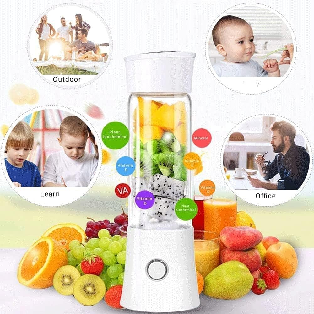 Appliances Fruit Juicer Electric USB Rechargeable Portable Blender Machine Sports Bottle Juicing Cup (Color : White)