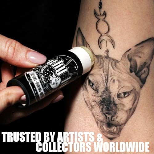 Miniatura 5 de LuckyLuna Tubo orgánico de cuidado posterior del tatuaje, hidratante de tatuaje para la longevidad del color, orgánico totalmente natural, loción de