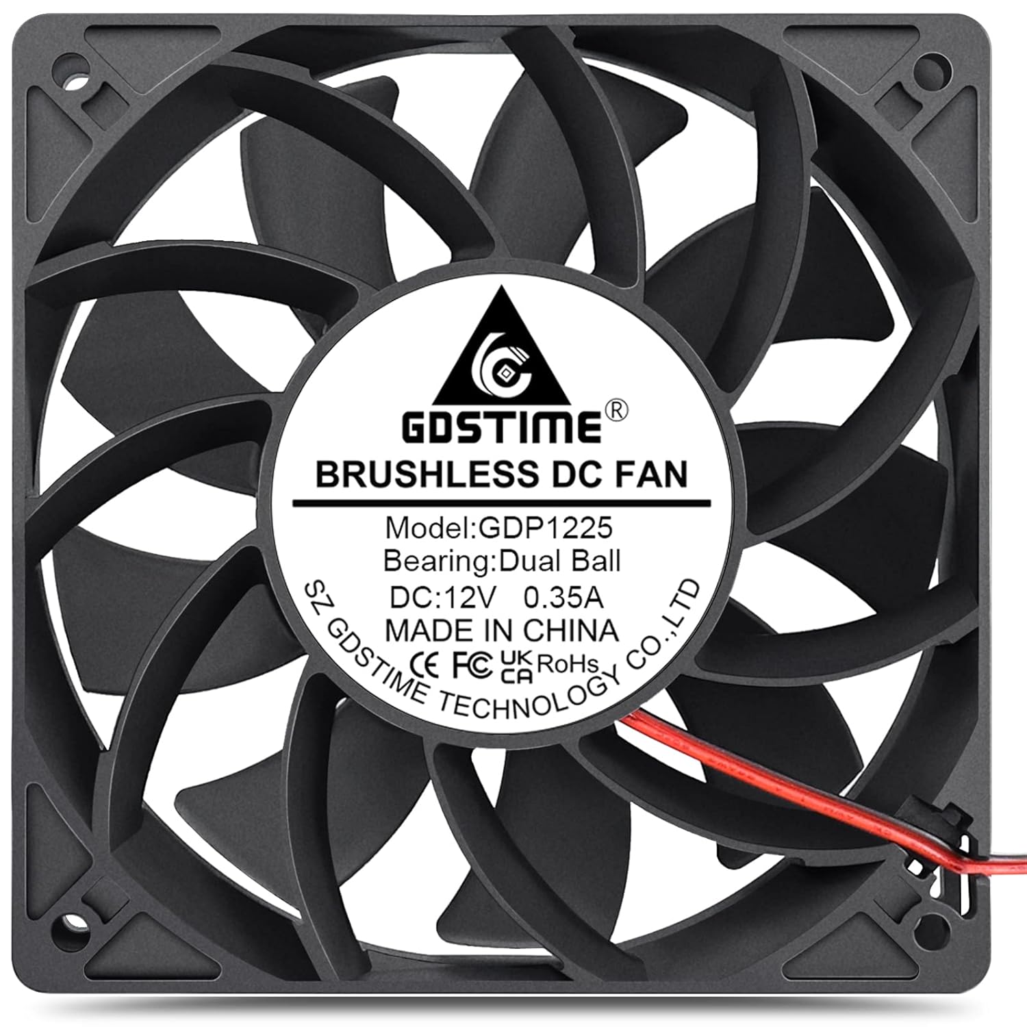 GDSTIME 120mm Case Fan Dual Fan Blades 120mm x 25mm 12V Dc Brushless