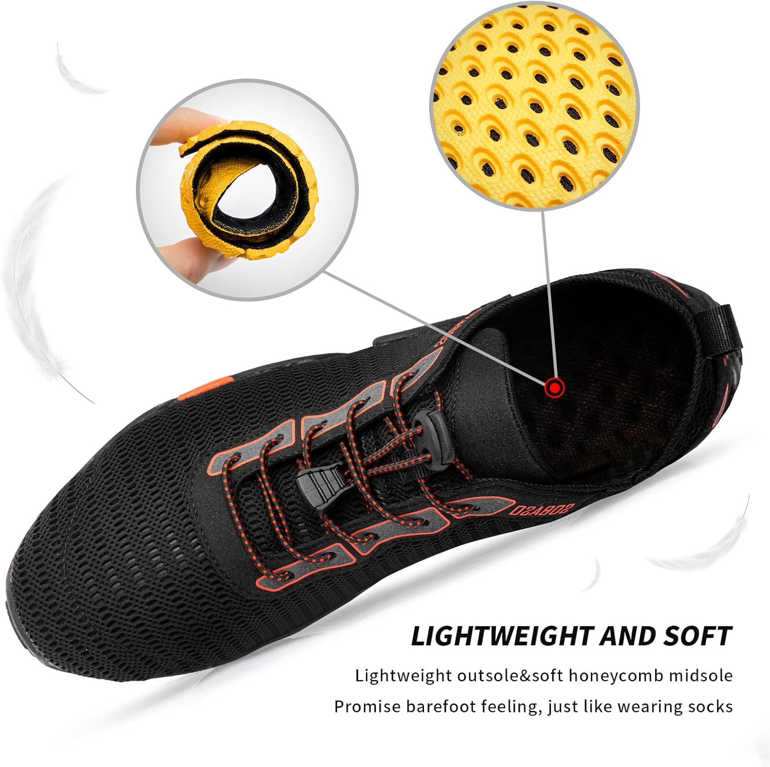 SOBASO Water Shoes Women Men Quick Drying Swim Beach Aqua Shoes for Water Sport Diving Hiking Sailing Travel