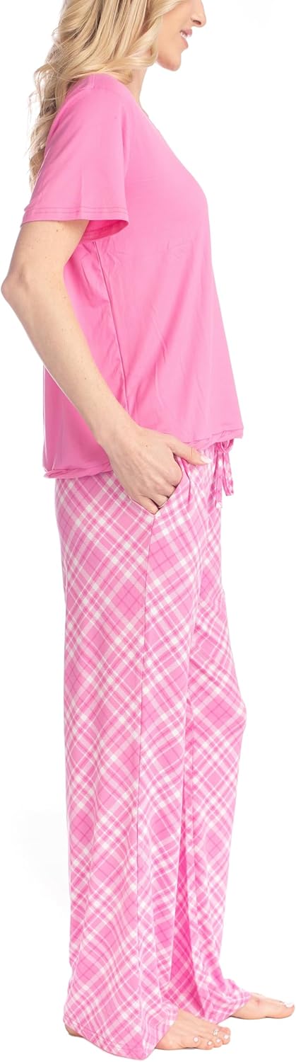 MUK LUKS Womens Short Sleeve Pajama 2-Piece Set, Super Soft, T-Shirt and Pants, Garden Party, Conjunto de Pijama - Image 2