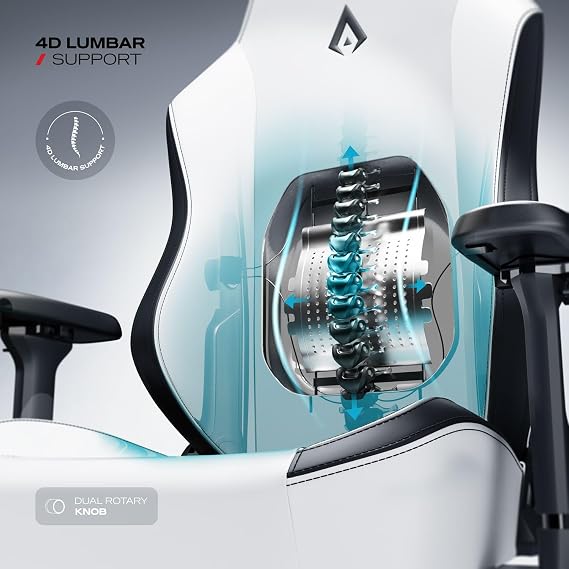 CYBEART | Arctic White Oyun/Ofis Koltuğu | 4D Kolçak | Dahili Bel Desteği | Üstün PU Deri, Ergonomik, Yatma ve Eğme