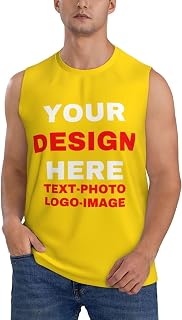 Custom Sleeveless Shirts for Men Personalized Tank Top Design Your Own Text/Logo Customized Workout Shirt Front Back Print