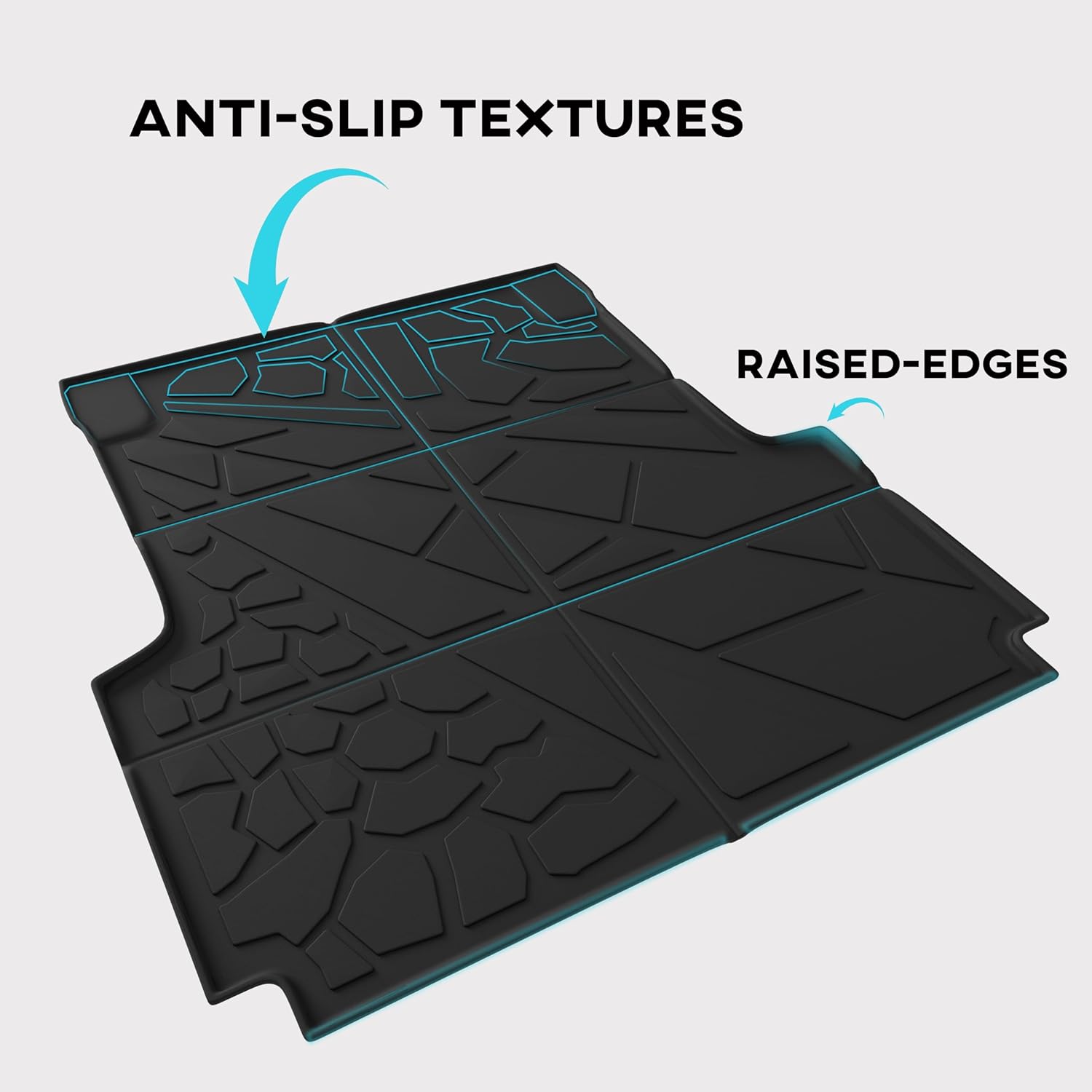 KARPAL Truck Bed Mat Fit for 2020-2025 Jeep Gladiator (5ft Bed), All-Weather TPE Cargo Bed Liner for Jeep Gladiator JT Accessories
