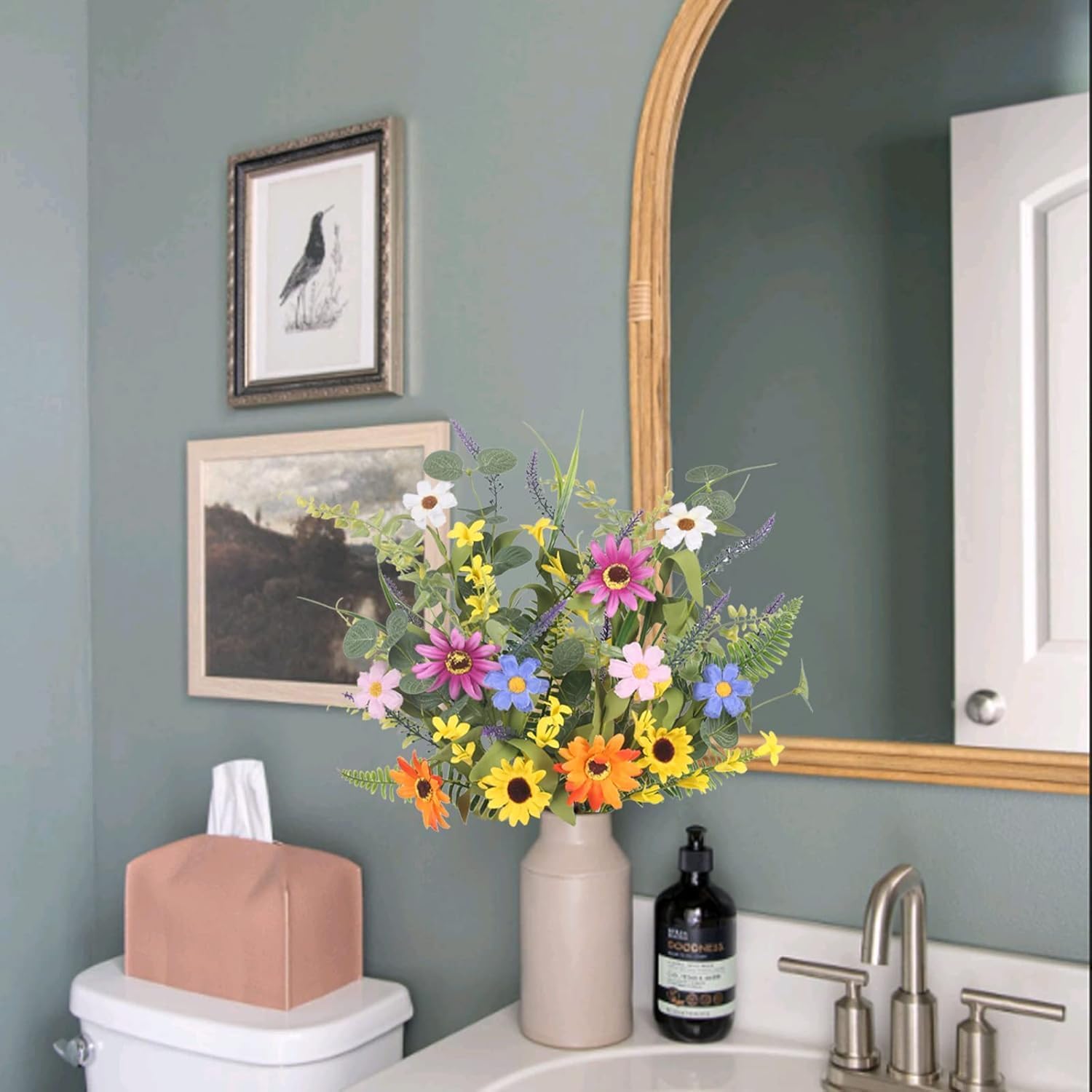 GTIDEA 4 Bundles Artificial Daisy Flowers Bouquet, 20 Inch Fake Silk Spring Flowers Faux Wildflowers Floral Arrangements for Home Indoor Table Vase Wedding Party Decor (Colorful) - Image 7