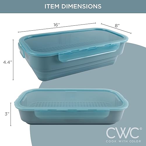 Miniatura 3 de COOK WITH COLOR Recipiente plegable para rebozar sin ensuciar, ideal para pescado frito, pollo frito, aros de cebolla, alas y más