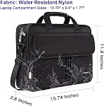 Taygeer Messenger Sac pour affaires, travail & Bureau 15.6 Sac à bandoulière en ordinateur portable de pouce avec sangle pour hommes & Femmes, Porte-monnaie informatique imperméable, Noir