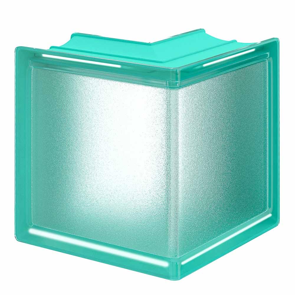 6x6x3 Mint Arctic Linear End Block Myminiglass Glass Block