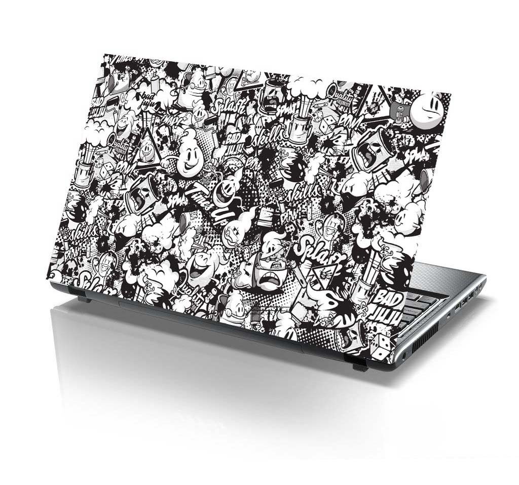 PIXELARTZ Laptop Skin - Graffiti - Black & White - Stickers - HD Quality - 14.1 Inches - Dell-Lenovo-Acer-HP -Sony (B071NZMHRF) Amazon Price History, Amazon Price Tracker