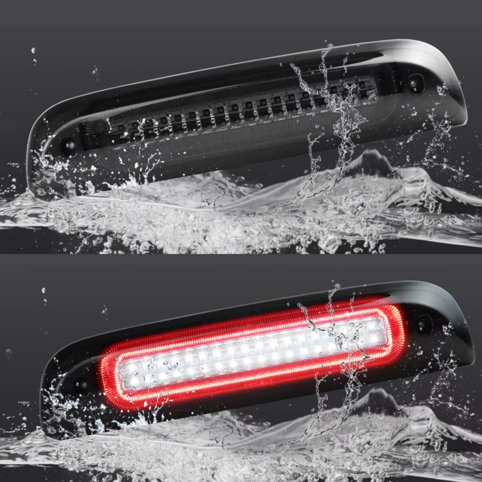 Compatibile con Chevy per Silverado 2500HD 2015 2016 2017 2018 2019 ABS Accessori fumé Luce Freno Alta Auto Stop supplementare