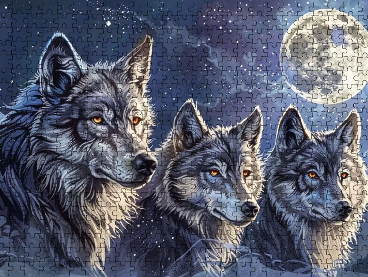 Puzzle 3000 para Adultos, Lobo De La Luna, Rompecabezas Clásicos LDYQS7-689