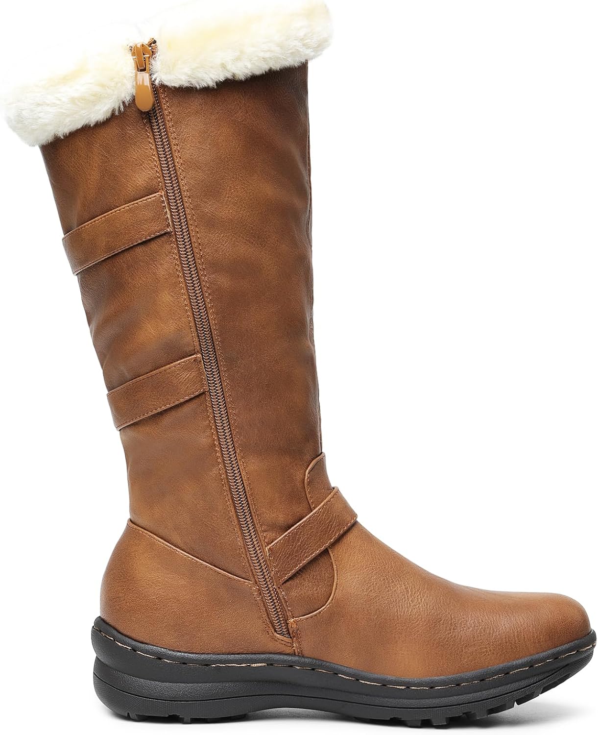 DREAM PAIRS Women's Knee High Boots Thick Faux Fur Lined Winter Snow Warm Boots with Zipper