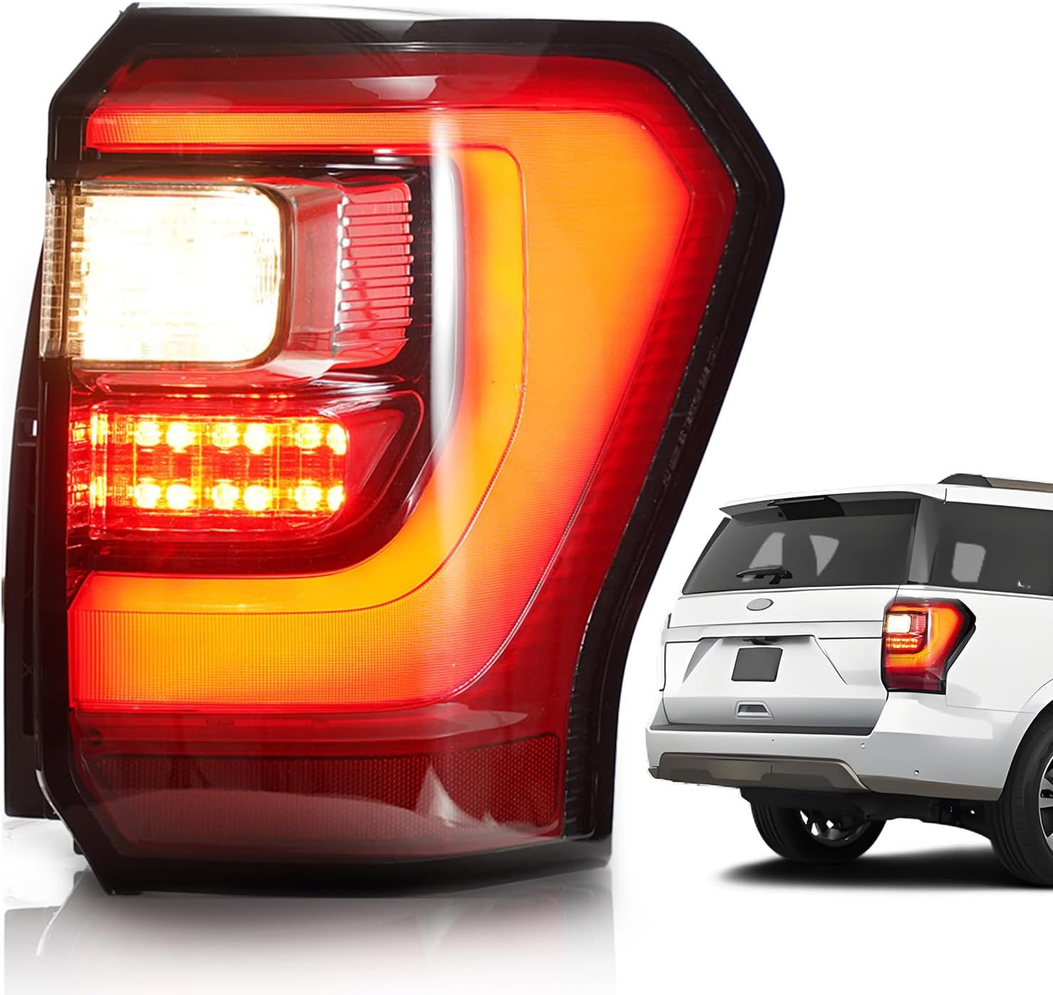 Tail Light Compatible with 2018-2021 Ford Expedition Platinum/Limited/King Ranch Taillight Rear Reverse Stop Brake Lamp, Replace JL1Z13404H, JL1Z13404D, JL1Z13404F Right Passenger Side