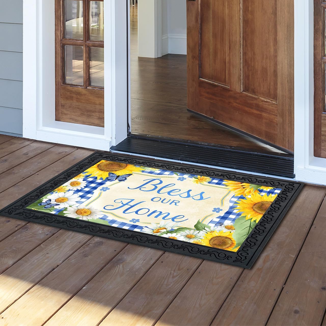 Briarwood Lane Bless This Home Floral Doormat