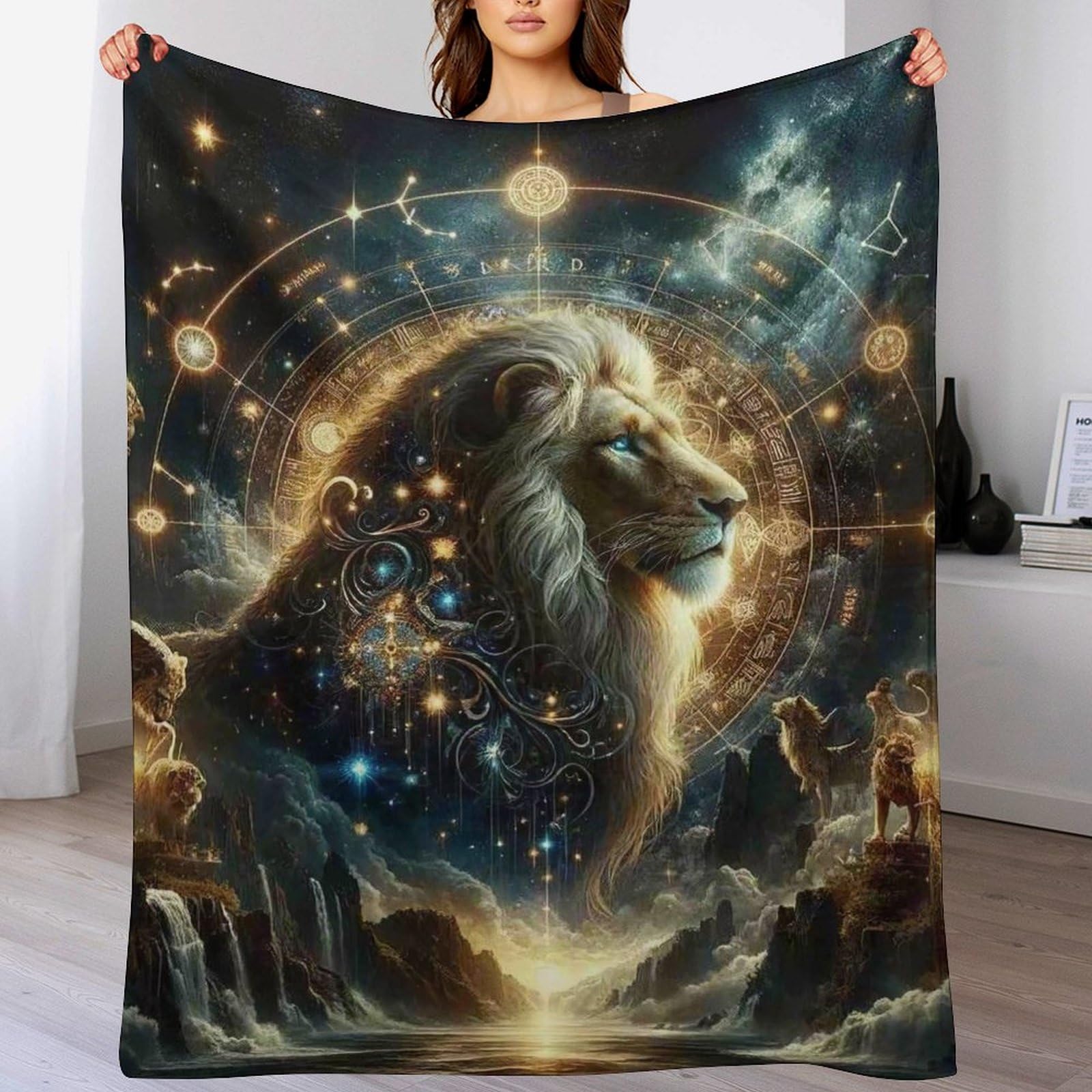 Couverture respirante lion pour calmer l'anxiété nocturne des adultes et enfants